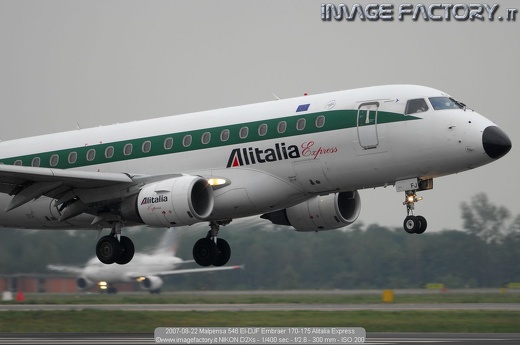 2007-08-22 Malpensa 546 EI-DJF Embraer 170-175 Alitalia Express